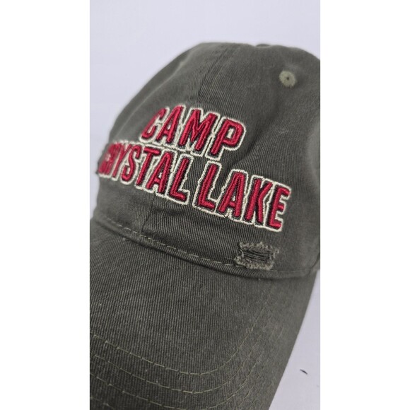Friday The 13th Camp Crystal Lake Distressed Hat Adjustable Frayed Horror Green - Picture 4 of 10